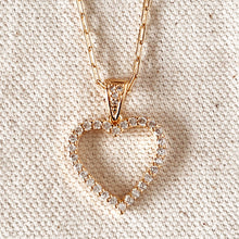 Load image into Gallery viewer, 18k Gold filled Stoned Heart Necklace
