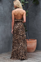 Load image into Gallery viewer, Tie neck halter maxi dress leopard shop fond du lac women’s boutique 
