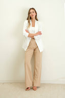 Ruched Sleeve Longline Blazer