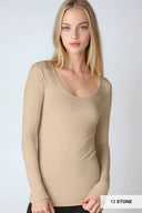 Scoop Neck Long Sleeve Top
