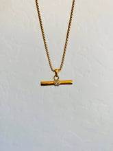 Load image into Gallery viewer, CHELSEA Gold and Crystal Bar Necklace
