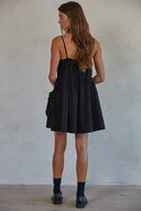 Black dress square neckline adjustable straps lined pockets shop fond du lac women’s boutique 