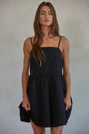 Black dress square neckline adjustable straps lined pockets shop fond du lac women’s boutique 