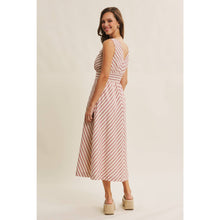 Load image into Gallery viewer, Cotton Blend Lurex Stripe Midi Dress
