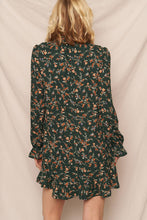 Load image into Gallery viewer, Floral Print Mini Dress with Standing Collar
