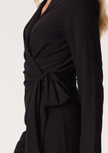 Load image into Gallery viewer, Long Sleeve High-Low Midi Wrap Dress
