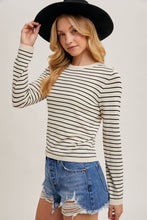 Load image into Gallery viewer, Striped Crew Neck Long Sleeve Sweater
