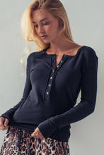 Load image into Gallery viewer, Ribbed long sleeve Henley shop fond du lac women’s boutique 

