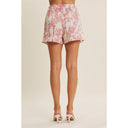Parisian Charm Airy Toile Print Shorts With Waist Tie