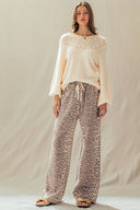 Leopard Print Wide Leg Pants