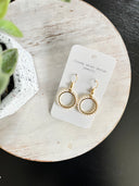 dainty faux pearl hoop minimal simple 