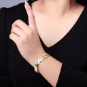 Gold Hammered Cuff Bracelet
