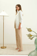 Ruched Sleeve Longline Blazer