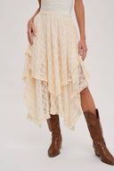 Lace tiered midi skirt elastic waist lined shop fond du lac women’s boutique 