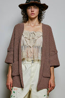 Chenille Open-Front Cardigan