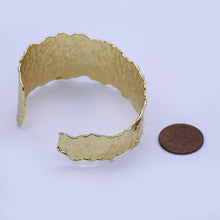 Load image into Gallery viewer, Wide Hammered Cuff Bracelet
