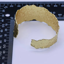 Load image into Gallery viewer, Wide Hammered Cuff Bracelet
