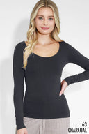 Scoop Neck Long Sleeve Top