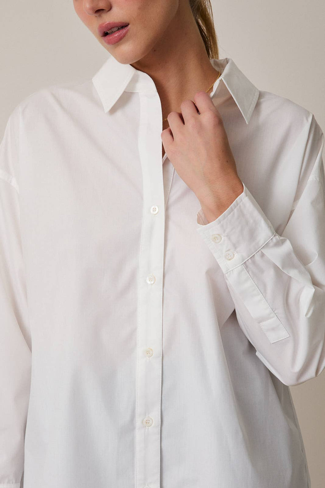 White long sleeve button down blouse shop fond du lac women’s boutique 