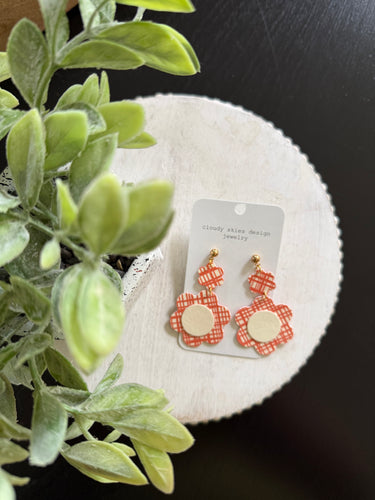 orange floral wallpaper earring fall fun wear now lightweight 