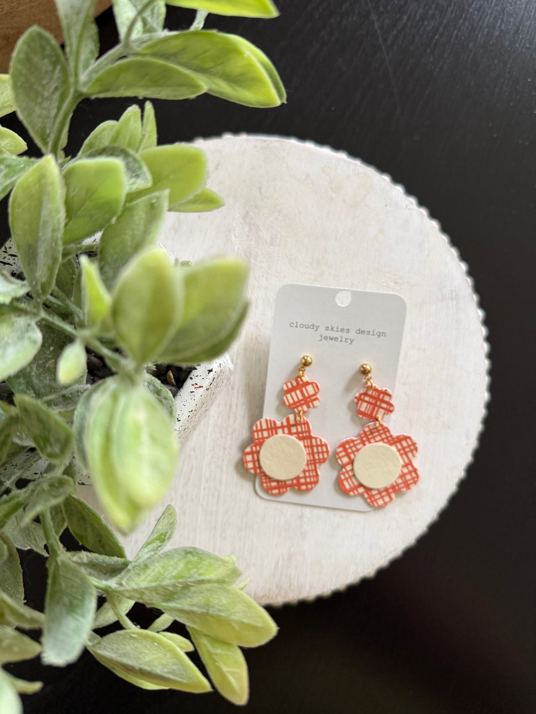 orange floral wallpaper earring fall fun wear now lightweight 
