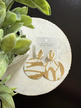 Load image into Gallery viewer, gold and white Isla wallpaper earrings
