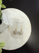 silver wallpaper detail gem floral earring
