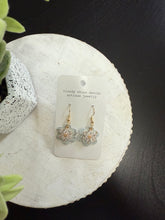 Load image into Gallery viewer, silver wallpaper detail gem floral earring


