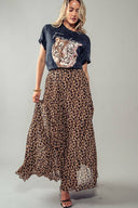 leopard print maxi skirt flowing 