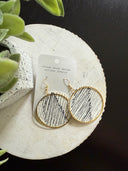 black and white and gold earring fond du lac art Wisconsin
