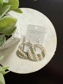 mid mod wallpaper hoop design earring
