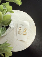 Load image into Gallery viewer, wallpaper earrings gold and white

